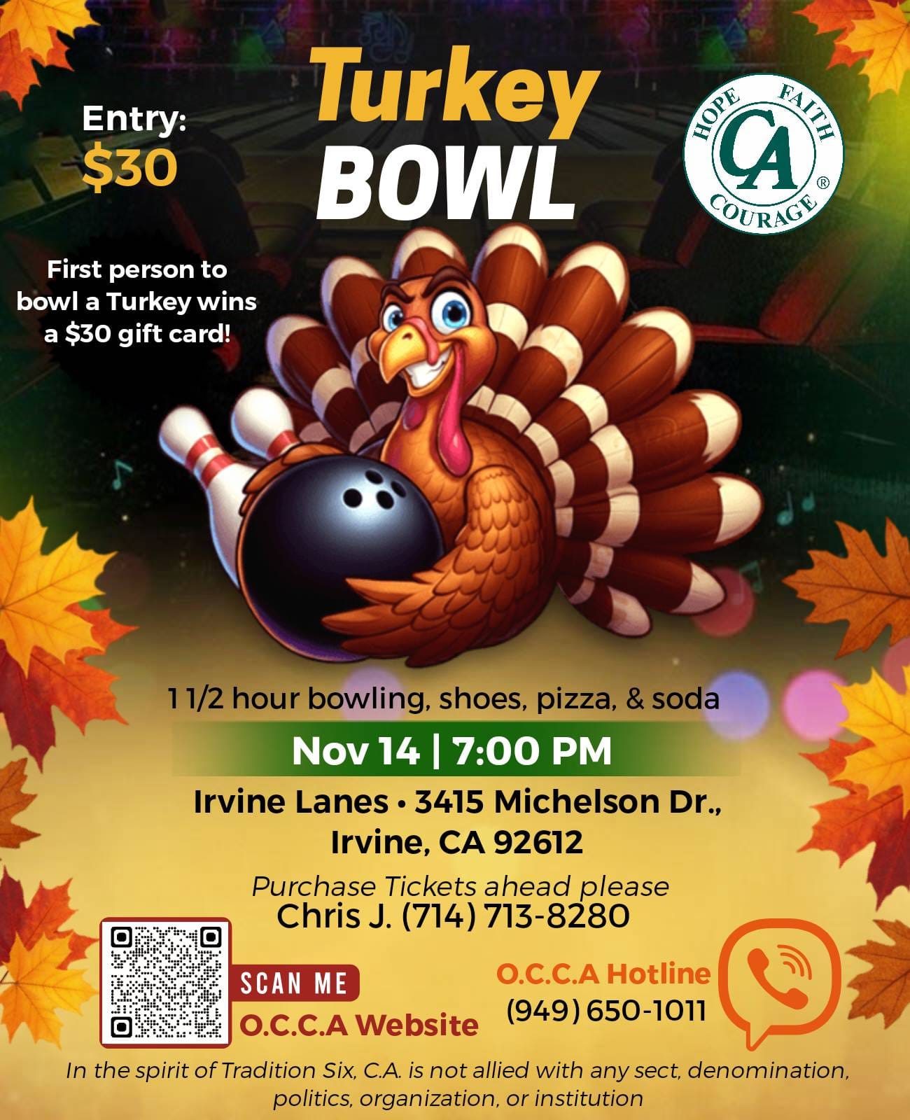 Turkey Bowl 2026 - Nov 14, Irvine Lanes